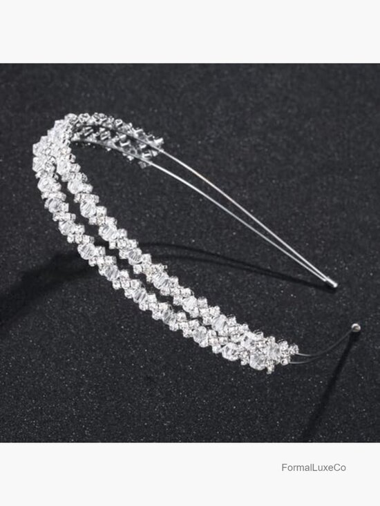 Double Layer Rhinestone Headband Wedding Hair Hoop Bridal Hair Accessories